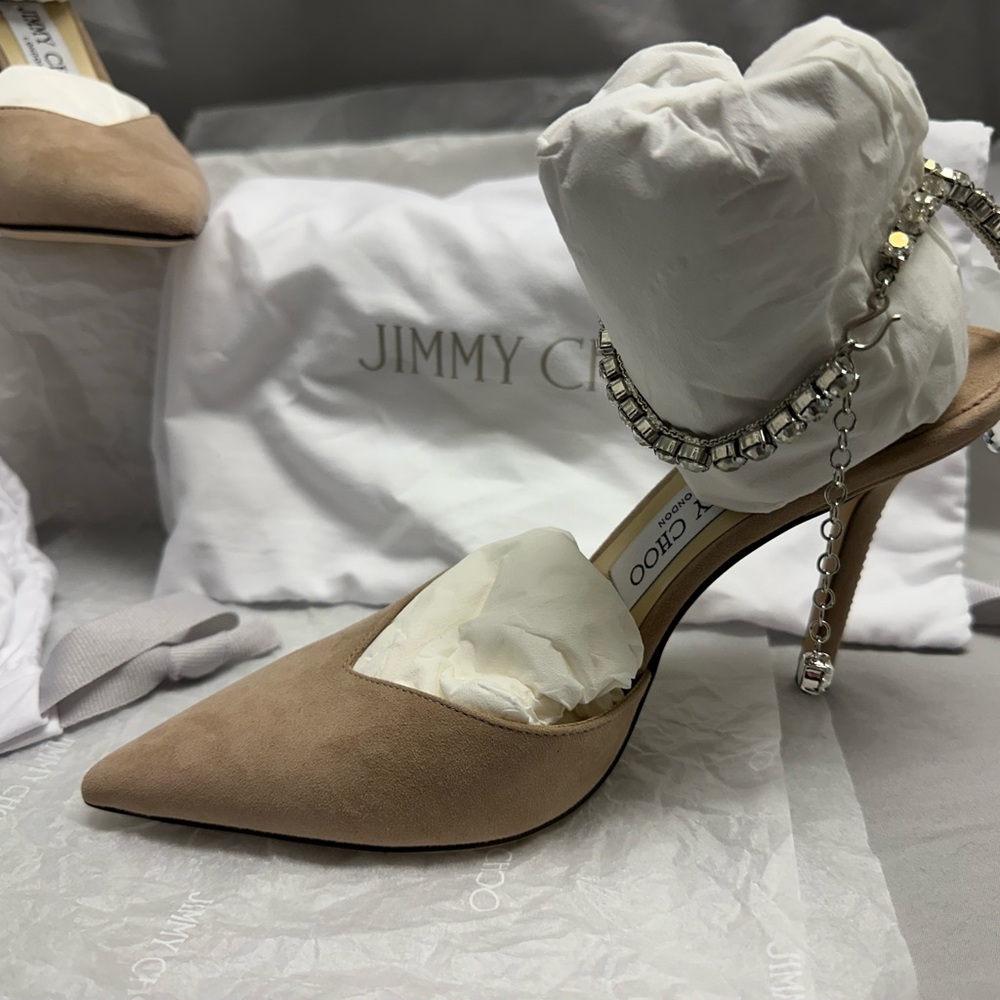 Jimmy Choo Beige Pointed Toe Heels